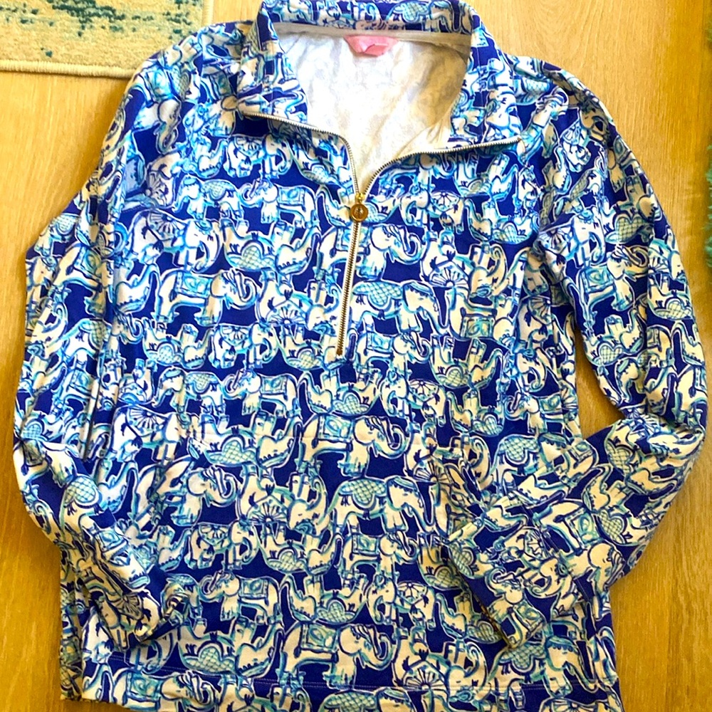Lilly Pulitzer Skipper Popover Elephant Print size S
